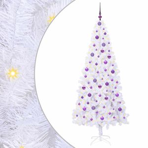 vidaXL Tekojoulukuusi 300 LED-valoilla Valkoinen 210 cm PVC ja ter&auml;s