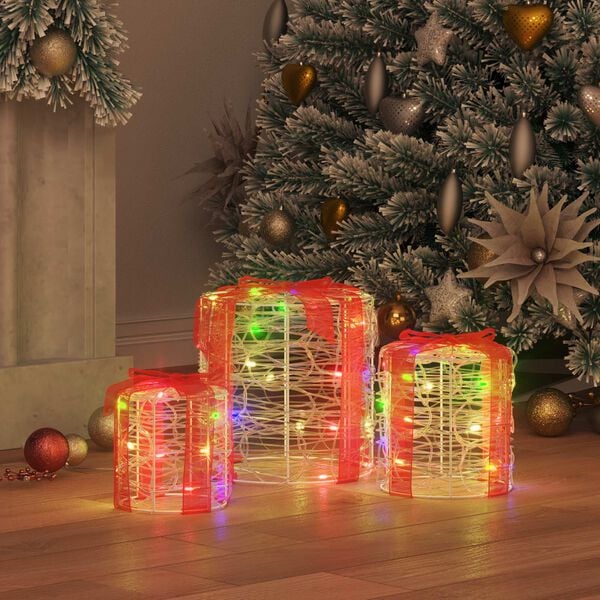 vidaXL Lahjarasian Koristus 3 pcs v&auml;rik&auml;s 20 x 20 x 21 cm Akryyli