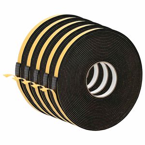 vidaXL Itsekiinnittyv&auml; vaahtoteippi 5 kpl Musta 10mm x 10m CR-vahto