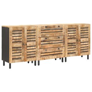vidaXL S&auml;ilytyskaapit 3 kpl 180 x 33 x 75 cm Kiinte&auml; mango puu