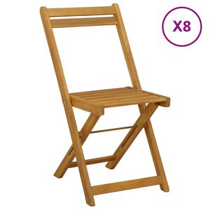 vidaXL Ulko Bistro Tuolit 8 kpl Luonnollinen Tihe&auml; akasiapuu