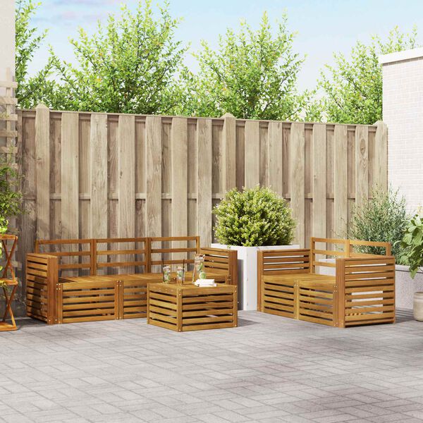 vidaXL Sohvasarjat 6 pcs Luonnollinen Tihe&auml; akasiapuu