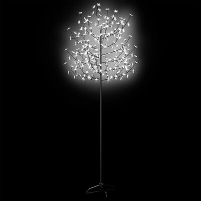vidaXL Joulukuusi 220 kylmän valkoista LED-valoa kirsikankukka 220 cm