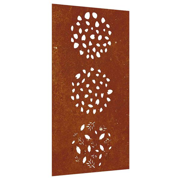 vidaXL Puutarhasein&auml;koriste 105x55 cm corten ter&auml;s lehtikuvio
