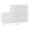 vidaXL Eteisen kenkäkaappi valkoinen 105x35,5x70 cm tekninen puu