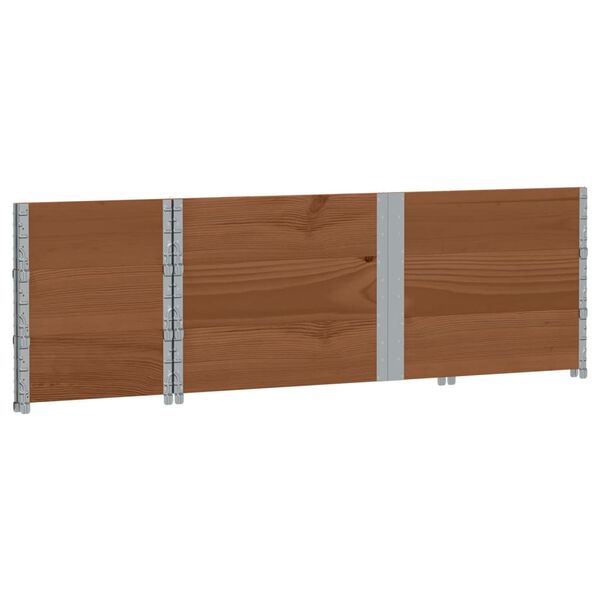 vidaXL Kuormalavan reunukset 3 kpl ruskea 150x50 cm t&auml;ysi m&auml;nty