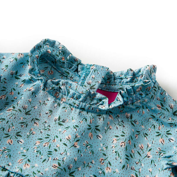 Lasten pitkähihainen mekko sininen 116