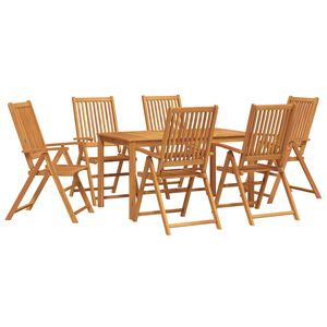 vidaXL Piharuokailu setti 7 pcs Luonnollinen Tihe&auml; akasiapuu