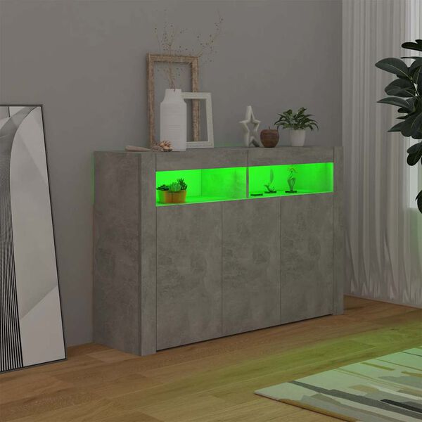 vidaXL Senkki LED-valoilla betoninharmaa 116x30x75 cm