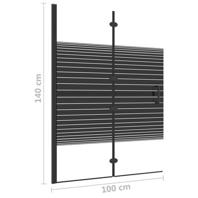 vidaXL Taittuva suihkuseinä ESG 100x140 cm musta