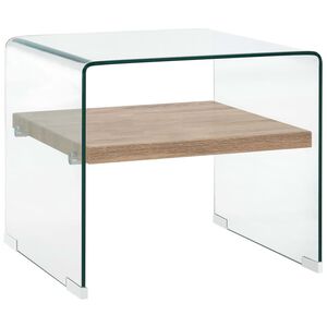 vidaXL Sohvap&ouml;yt&auml; kirkas 50x50x45 cm karkaistu lasi