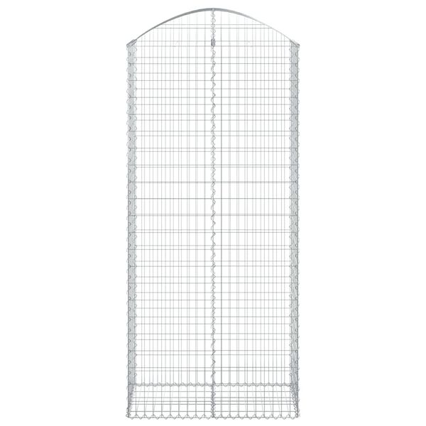 vidaXL Kaareva kivikori 100x50x220/240 cm galvanoitu rauta