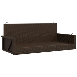vidaXL Keinupenkki ruskea polyrottinki 119x56x48 cm