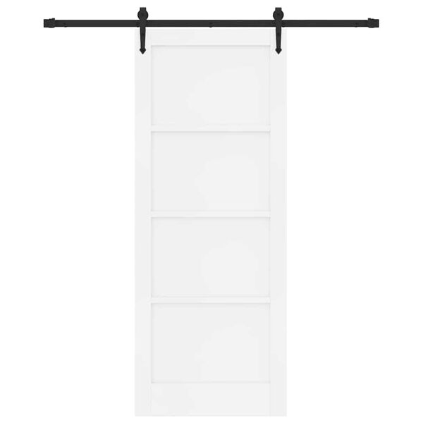 vidaXL Liukuovi ORKDAL Valkoinen 83 x 211 cm Massiivinen m&auml;nty
