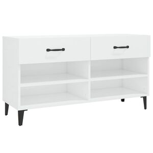 vidaXL Kenk&auml;kaappi korkeakiilto valkoinen 102x35x55 cm tekninen puu