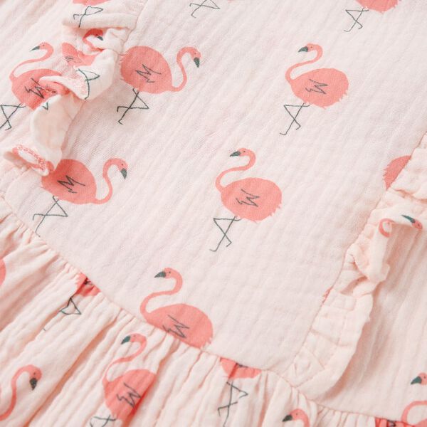 Lasten mekko röyhelöillä pehmeä pinkki 104