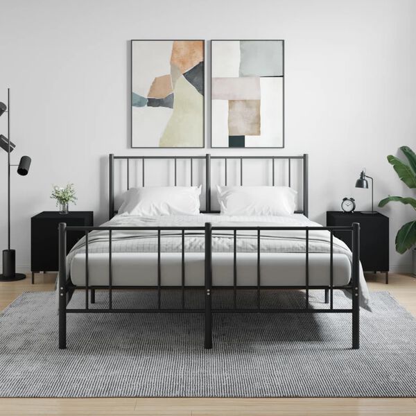 vidaXL Y&ouml;p&ouml;yd&auml;t 2 kpl musta 40x40x50 cm tekninen puu