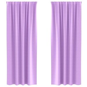 vidaXL Piment&auml;v&auml; verho renkailla 2 pcs Violetti 225 x 140 cm