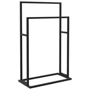 vidaXL Vapaasti seisova pyyheteline musta 48x24x78,5 cm rauta