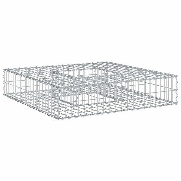 vidaXL Gabion Kohotettu Peti Hopea 100 x 100 x 20 cm Galvanoitu ter&auml;s