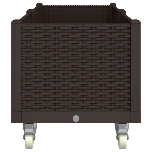 vidaXL Ulkokukkalaatikko py&ouml;rill&auml; ruskea 160x50x54 cm PP