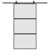 vidaXL liukuovi laitteistosarjalla musta 102,5x205 cm karkaistu lasi