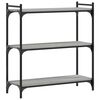 vidaXL Kirjahylly 3 kerrosta harmaa Sonoma 80x30x86 cm tekninen puu