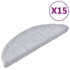 vidaXL Porrasmatot 15 kpl vaaleanharmaa 56 x 17 x 3 cm
