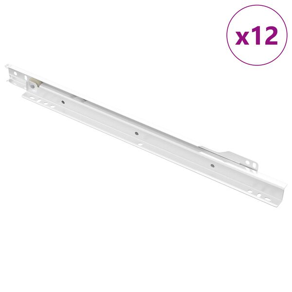 vidaXL Laatikkosanka 12 pcs Valkoinen 350 mm Ter&auml;s