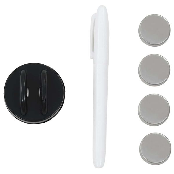 vidaXL Sein&auml;kiinnitteinen magneettinen musta tussitaulu lasi 80x60 cm