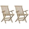 vidaXL Kokoontaitettavat tuolit 2 kpl harmaa 56x61x89 cm massiivipuu tiikki