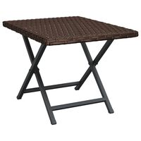 vidaXL Taitettava pöytä ruskea 45x35x32 cm polyrottinki