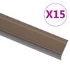vidaXL Portaikon suojukset L-muotoiset 15 kpl alumiini 100 cm ruskea