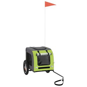 vidaXL Lemmikinkuljetusk&auml;rry py&ouml;r&auml;&auml;n vihre&auml;/harmaa kangas ja rauta