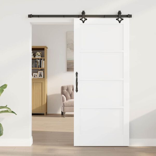 vidaXL Liukuovi ORKDAL Valkoinen 86 x 198,5 cm Massiivinen m&auml;nty