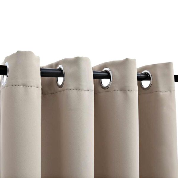 vidaXL Pimennysverhot metallirenkailla 2 kpl beige 140x245 cm