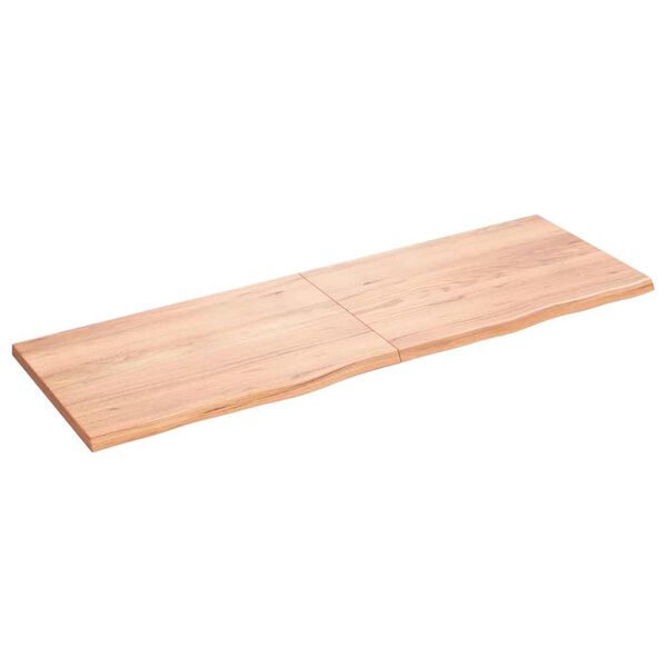 vidaXL Pöytälevy vaaleanruskea 180x60x(2-4) cm käsitelty täystammi