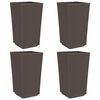 vidaXL Ulkokukkalaatikot 4 kpl ruskea 32,5x32,5x57 cm PP