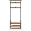vidaXL Takkihylly hyllyll&auml; Artisan tammi 75 x 34 x 184 cm Tekninen puu