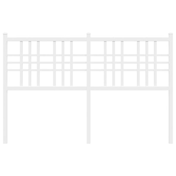 vidaXL Metallinen s&auml;ngynp&auml;&auml;ty valkoinen 137 cm