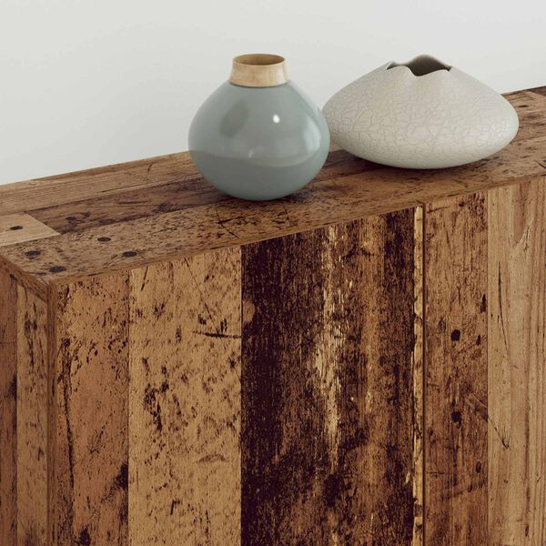 vidaXL TV-kaappi Sein&auml;kiinnitett&auml;v&auml; 4 pcs Vanha Puu Tekninen puu