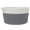 vidaXL S&auml;ilytyskori harmaa ja valkoinen &Oslash;40x25 cm puuvilla