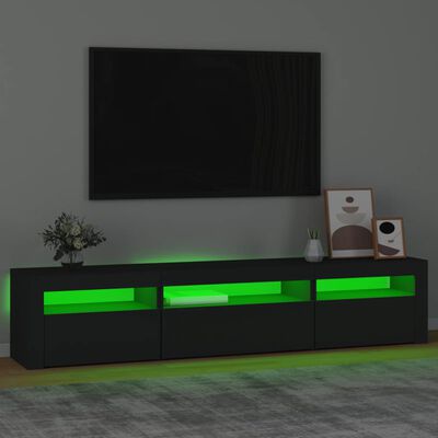 vidaXL TV-taso LED-valoilla musta 195x35x40 cm