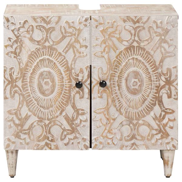 vidaXL Kylpyhuoneen allaskaappi ovella Valkoinen 62 x 33 x 58 cm