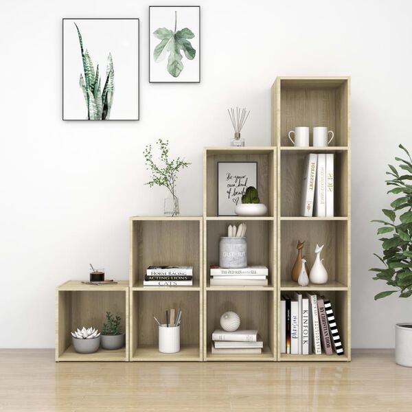 vidaXL 4-osainen TV-kaappisarja Sonoma-tammi tekninen puu