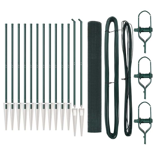 vidaXL Aitalatu Vihre&auml; 25 x 1,2 m (19 x 19 mm verkko) Ter&auml;s ja PVC