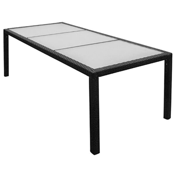 vidaXL 9-osainen Ulkoruokailuryhm&auml; tyynyill&auml; polyrottinki musta