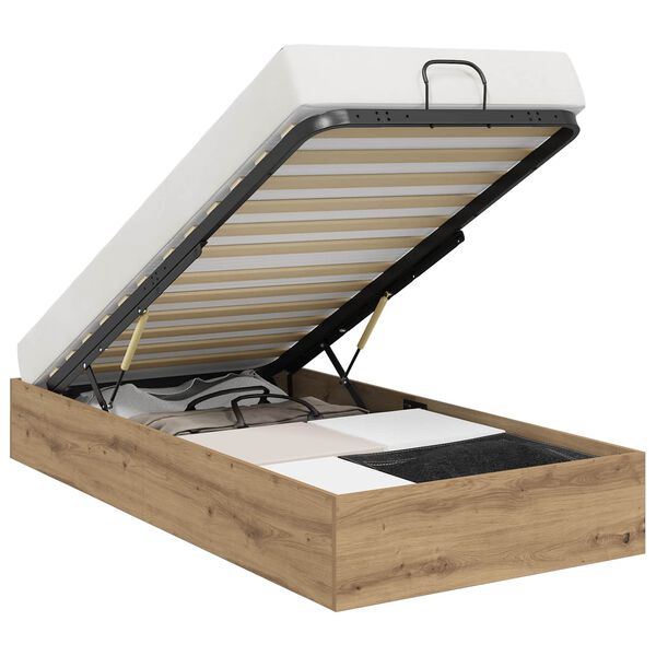 vidaXL Ottoman S&auml;ngyn Runko Artisan Tammi 90 x 200 cm K&auml;sitelty puu