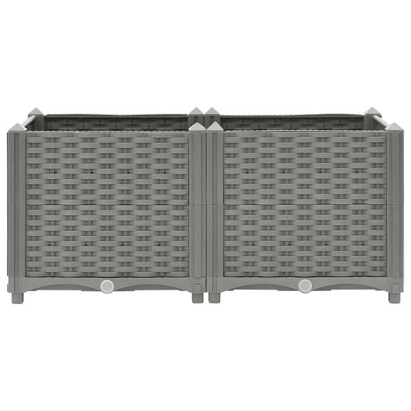 vidaXL Korotettu kukkalaatikko 80x40x38 cm polypropeeni