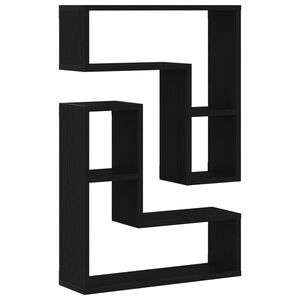 vidaXL Sein&auml;hyllyt 2 pcs Musta tammi 50 x 15 x 85 cm Tekninen puu